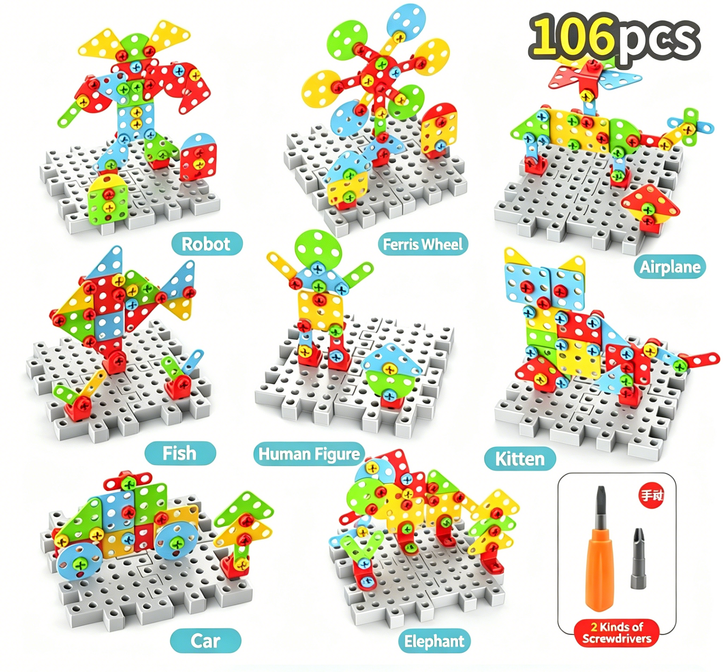 Screw Disassembly Toy, DIY Assembly Building Block
