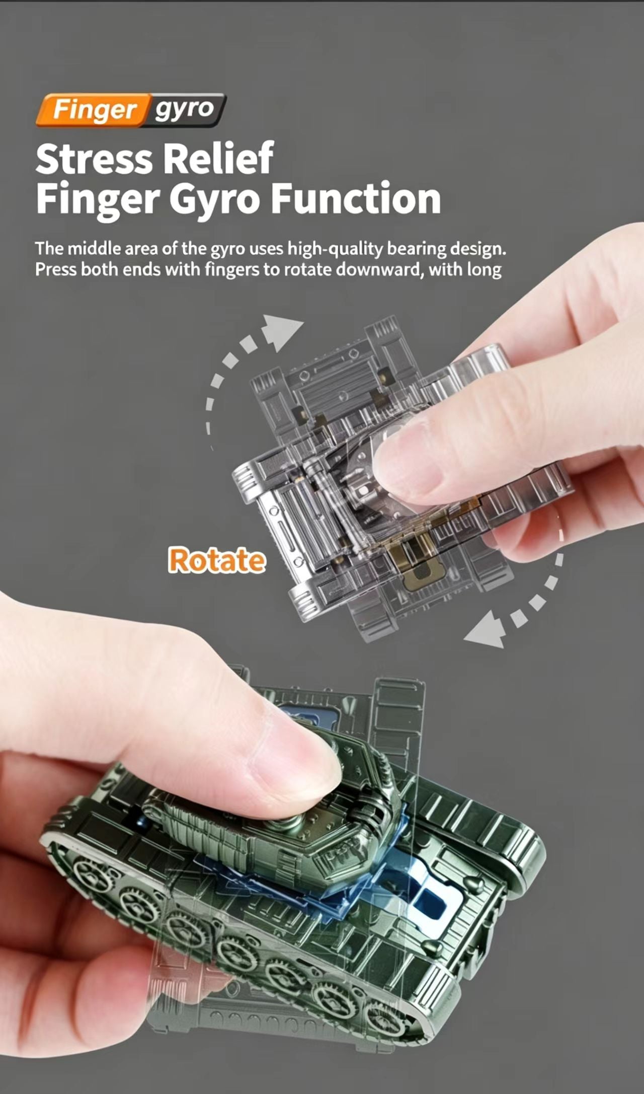 Children's Creative Mecha Simulation Tank Transforming Robot Fidget Spinner