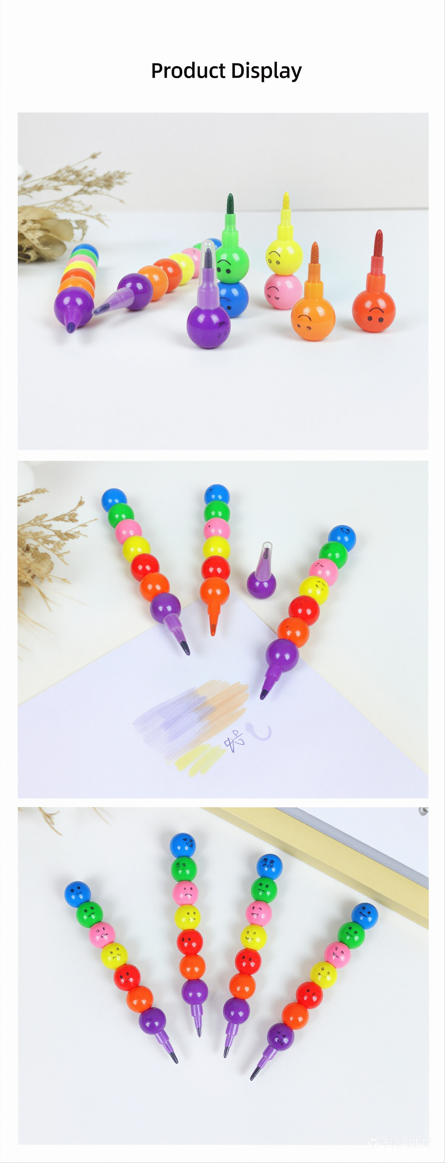 Tanghulu-Style Colored Crayons