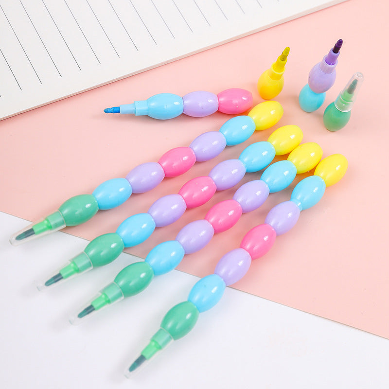 Aesthetically Pleasing 7-Section Stackable Bead Crayons