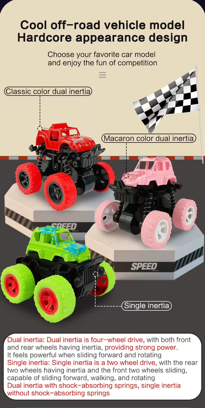 Children's Inertial 4WD Off-Road Vehicle