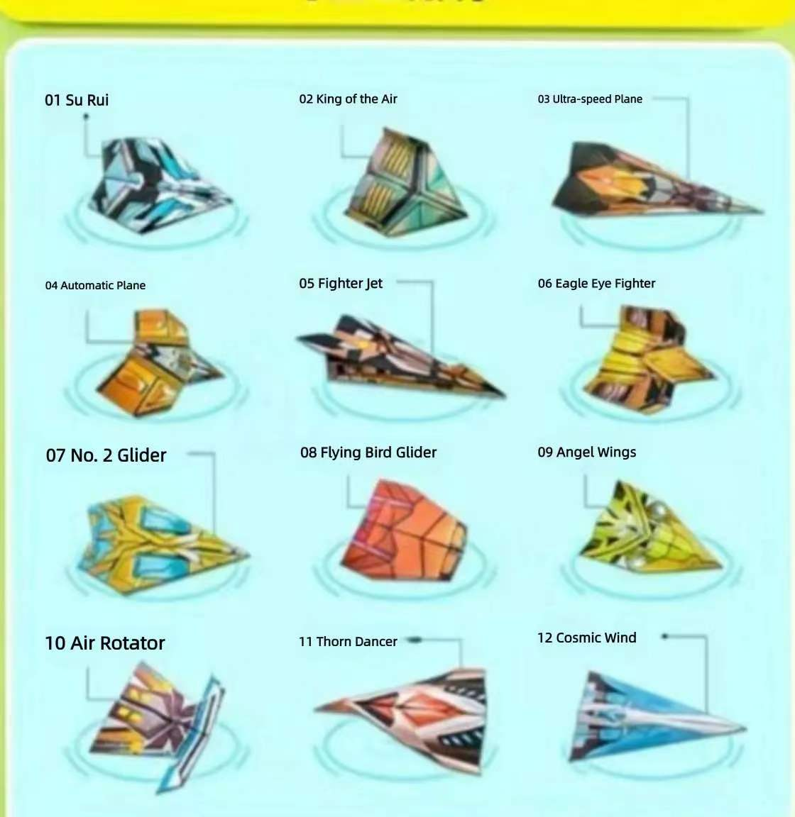 Special Origami Paper For 3D Paper Airplanes (12 For Each Book)