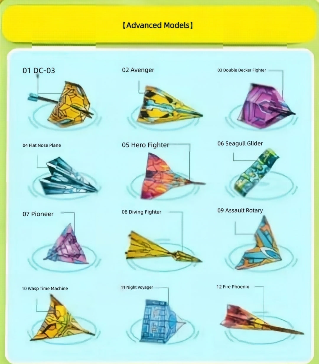 Special Origami Paper For 3D Paper Airplanes (12 For Each Book)