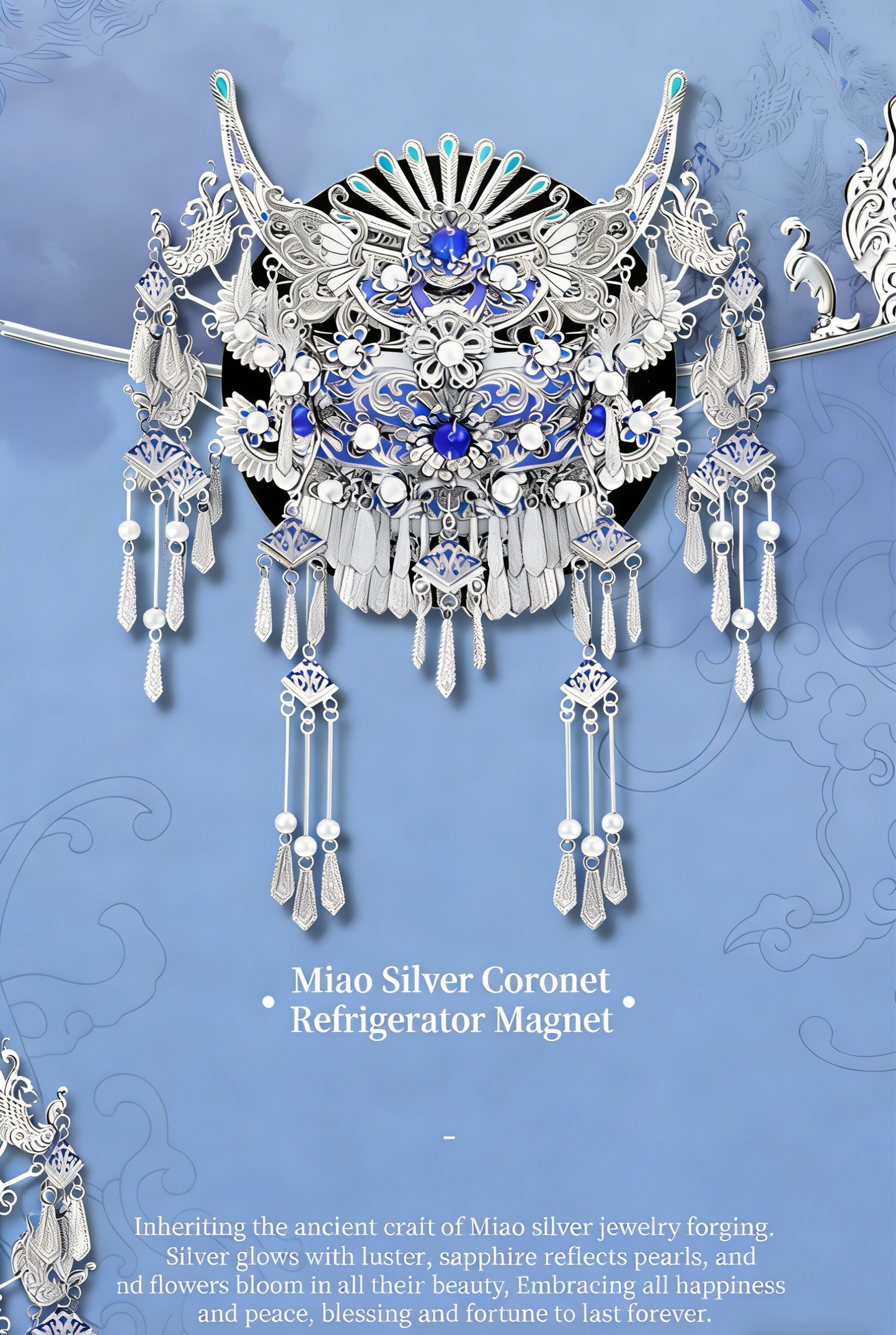 3D Phoenix Crown Fridge Magnet